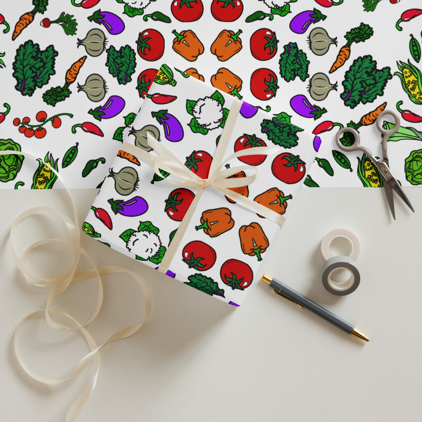 Garden Vegetable Wrapping paper sheets